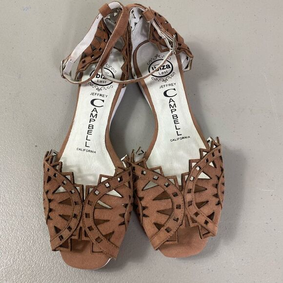 Jeffrey Campbell Tan Flats with Intricate Cutout Design - Picture 9 of 9